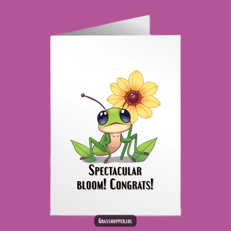 Free Printable Grasshopper Congrats Card: A Bloom for Your Success!