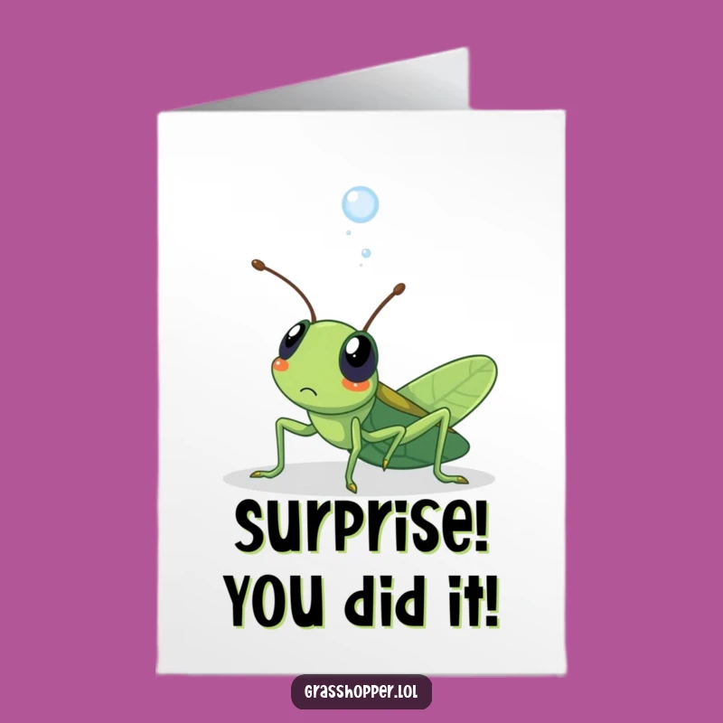 Free Printable Congrats Card: Dewdrop Surprise - Funny Downloadable Gift