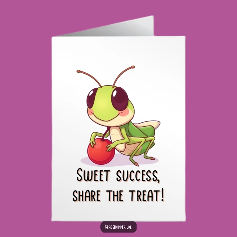 Free Printable Congrats Card: Sharing Grasshopper Funny Downloadable Gift for Sweet Success