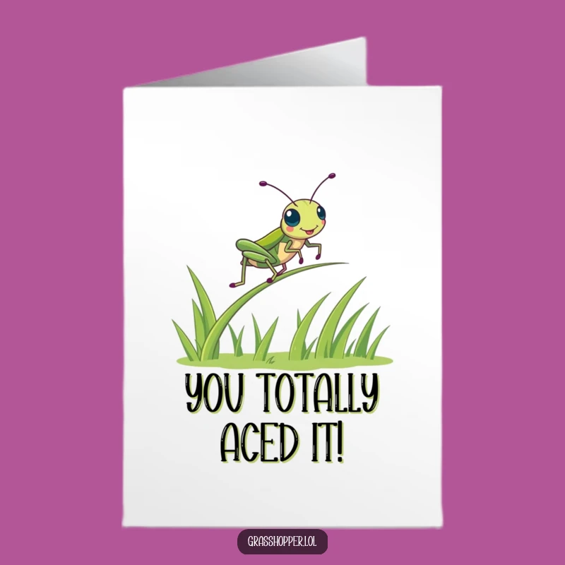 Free Printable Grasshopper Congratulations Card - Funny Bouncing Insect Downloadable Gift for Any Win