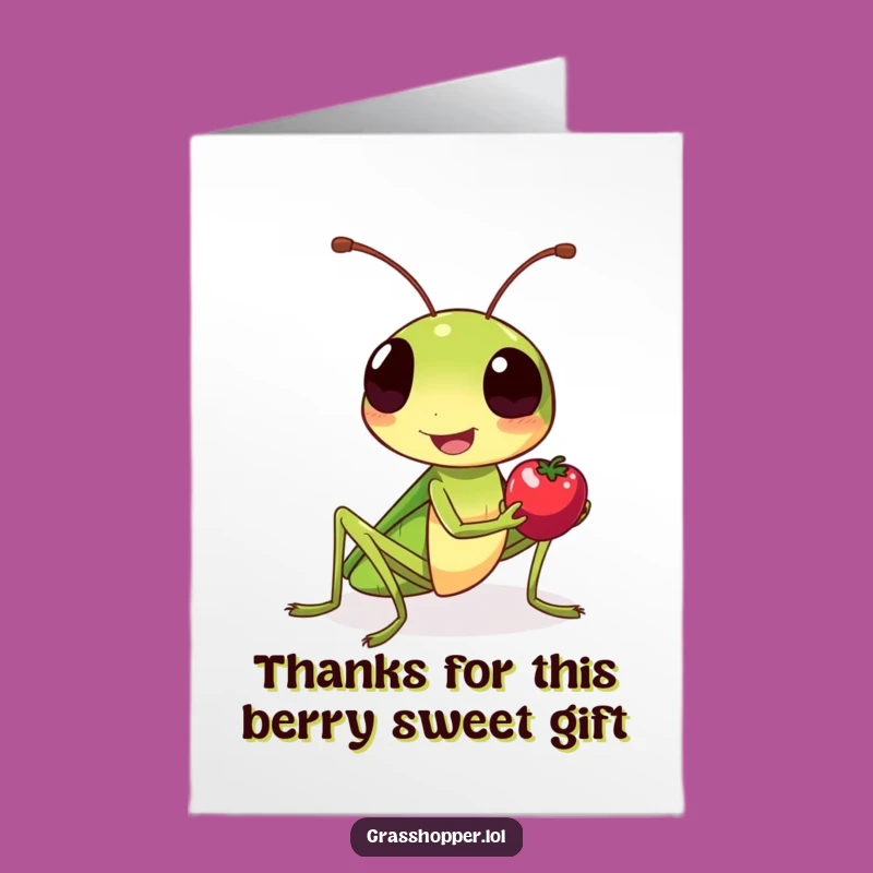 Free Printable Grasshopper Thank You Card: A Berry Kind Thank You!