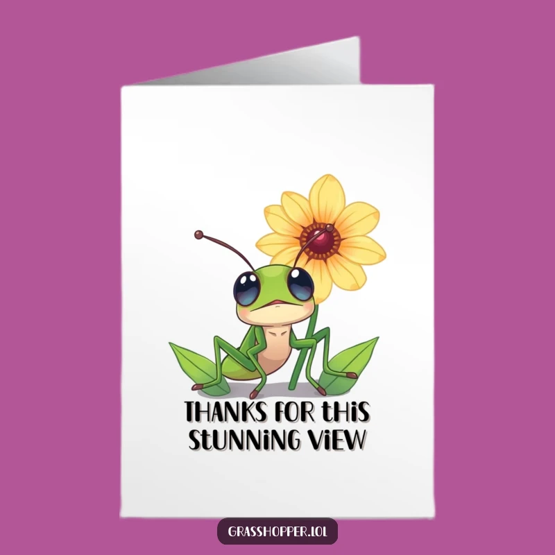 Free Printable Grasshopper Thank You Card: Grateful for Life's Magnificence!