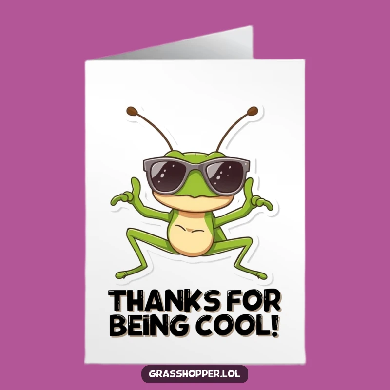 Free Printable Thank You Card: Cool Grasshopper Thanks Funny Downloadable Gift