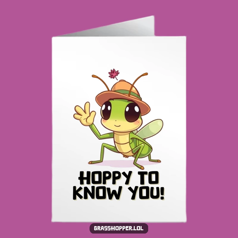 Free Printable Thank You Card: Grasshopper Greeting Funny Downloadable Gift