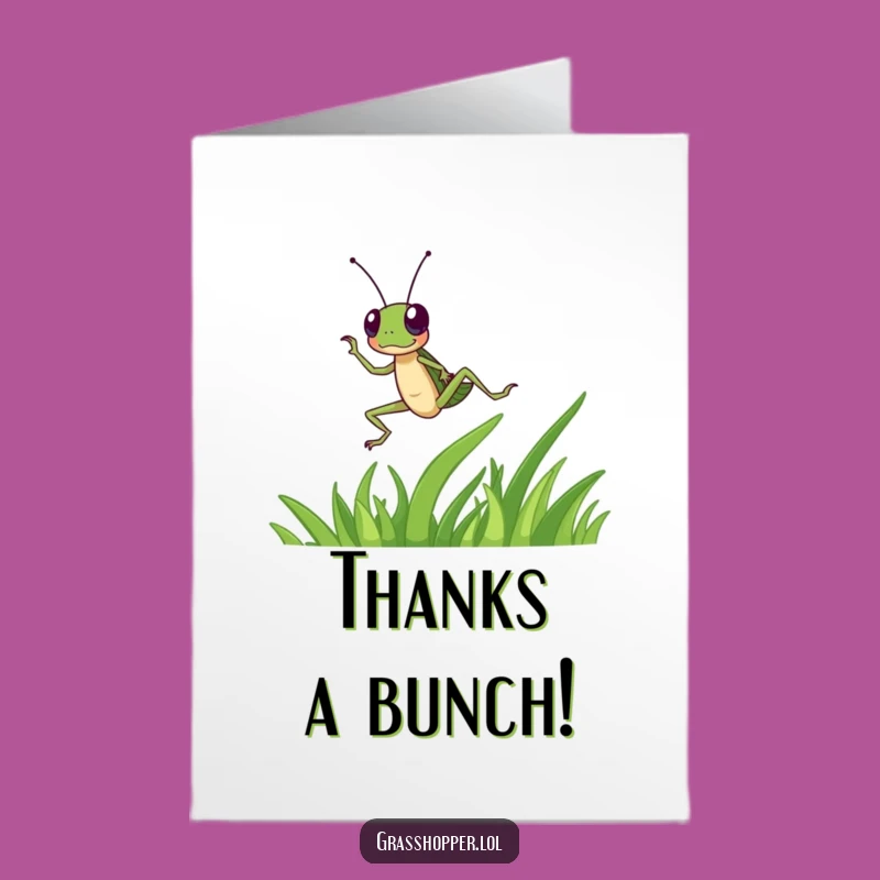 Free Printable Thank You Card: Dancing Grasshopper - Funny Downloadable Gift