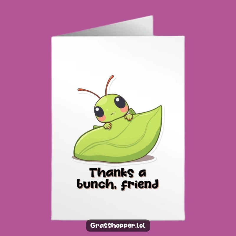 Gratitude Free Printable Grasshopper Card - Cute Thank You Downloadable Gift