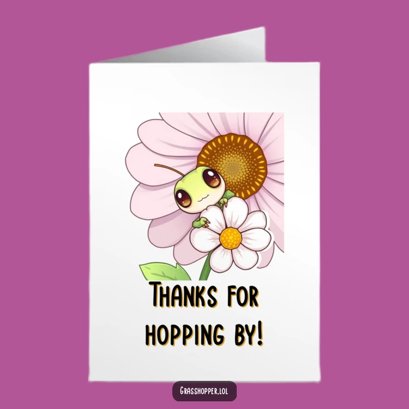 Grasshopper Thank You Card: Free Printable & Playful for Grateful Gratitude