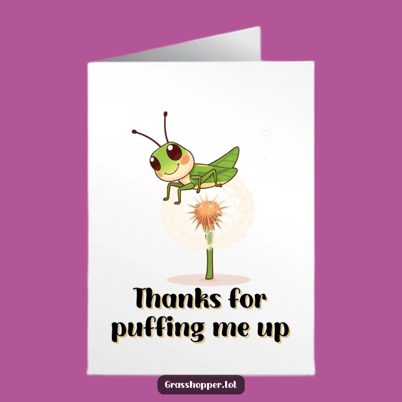 Bouncing Grasshopper Thank You Card: Free Printable Fun Insect, Downloadable Note, Funny Gift