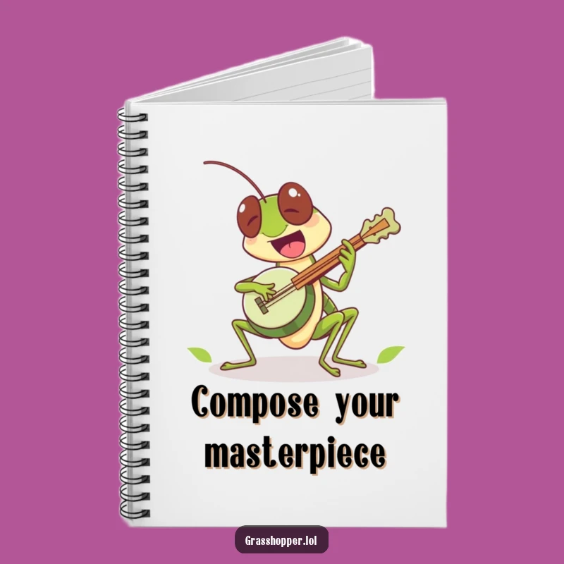 Funny Grasshopper Banjo Notebook: Write Your Own Music!