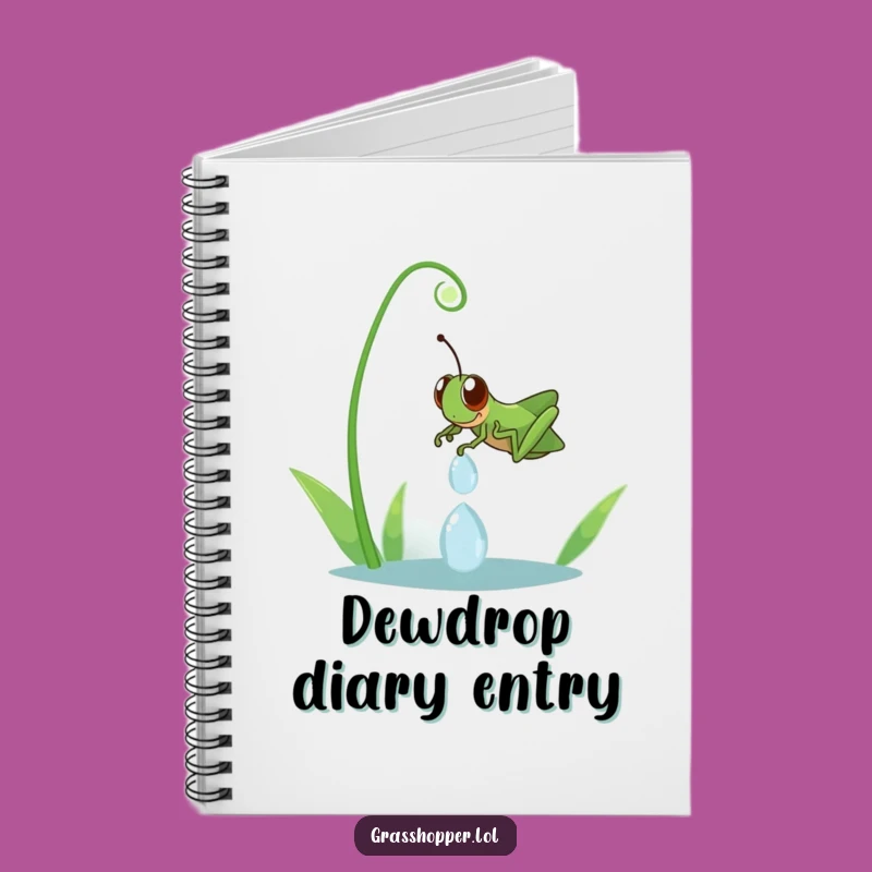 Funny Grasshopper Dewdrop Slide Notebook: Jot Down Your Thoughts with a Giggle