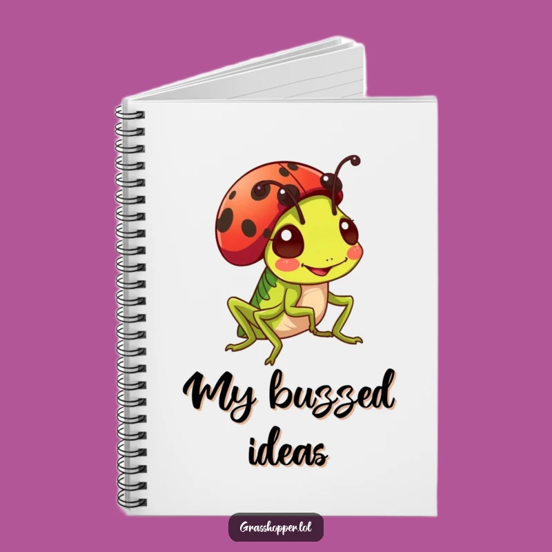 Funny Grasshopper Ladybug Hat Notebook - Cute Ideas Gift