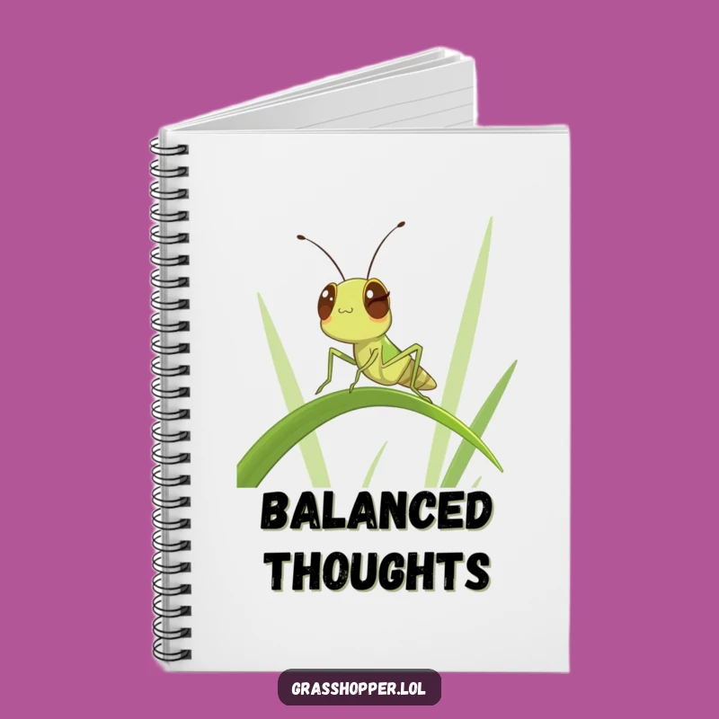 Funny Winking Grasshopper Notebook: Cool Balancing Insect Journal Gift!
