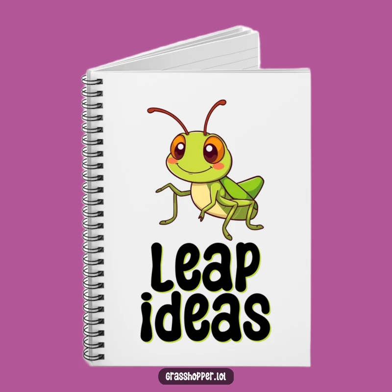 Kawaii Grasshopper Notebook: Silly Grin Antennae Wave, Cute Journal Gift!