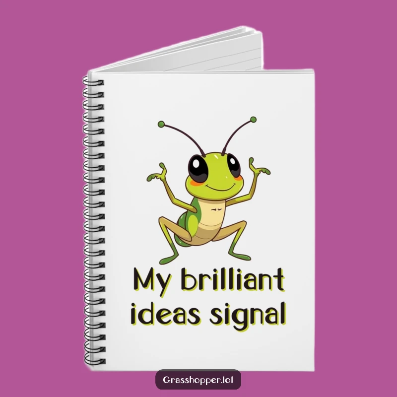 Funny Waving Grasshopper Notebook: Jot Down Ideas with Friendly Flair