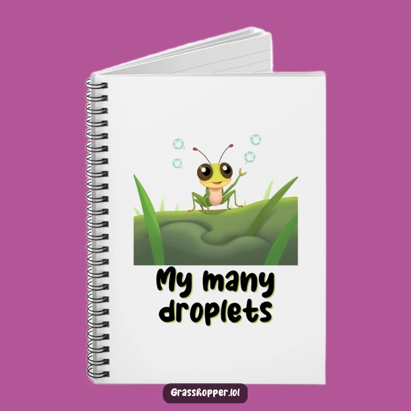 Funny Juggling Grasshopper Notebook - Dewdrop Ideas Gift