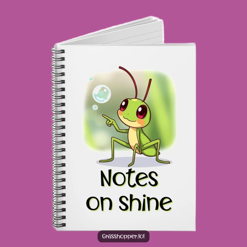 Funny Excited Grasshopper Notebook: Discovery Notes, Perfect Gift
