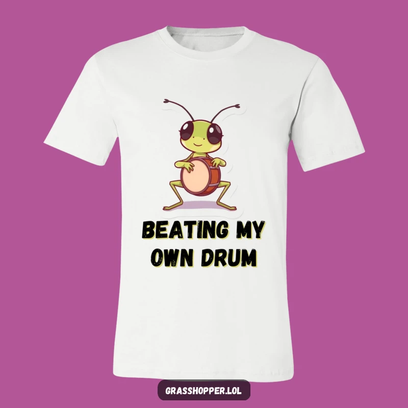 Funny Drummer Grasshopper Tee - Rhythmic Beat T-Shirt Gift