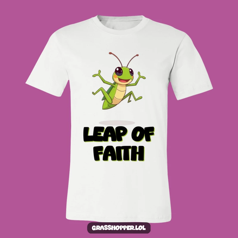 Funny Kawaii Grasshopper T-Shirt: Hilarious Leaping Insect Apparel Gift!