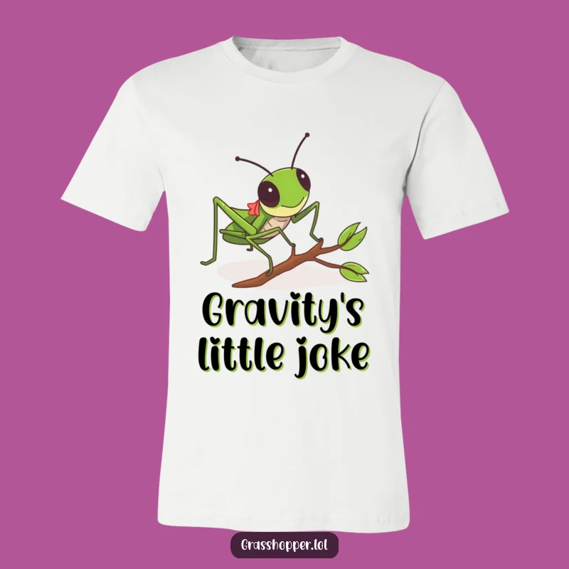 Funny Grasshopper Tripping T-Shirt - Comical Clumsy Insect Tee