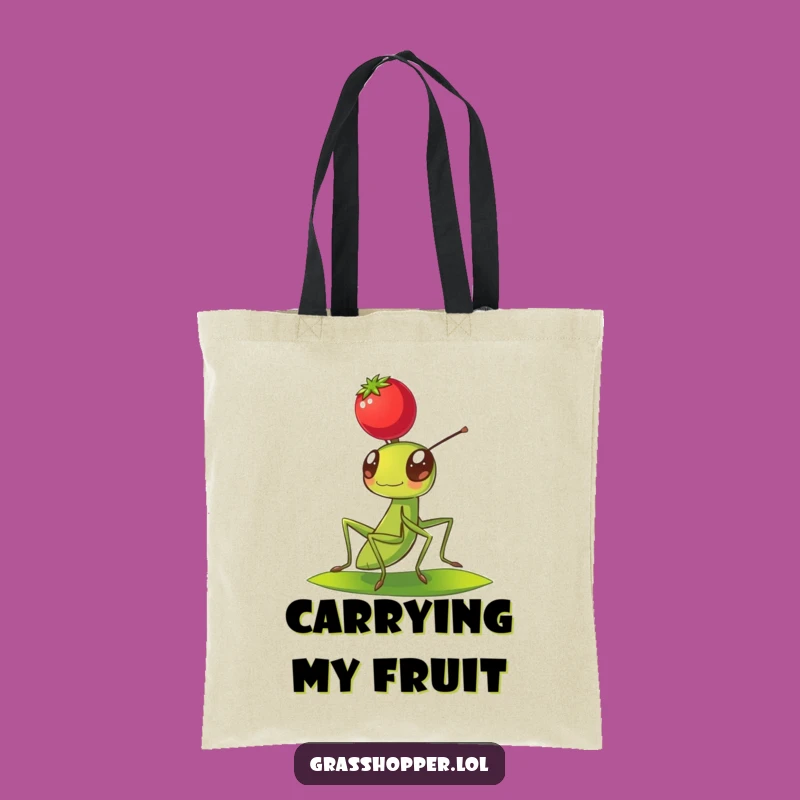Funny Grasshopper Berry Balance Tote Bag - Cute Insect Carry-All