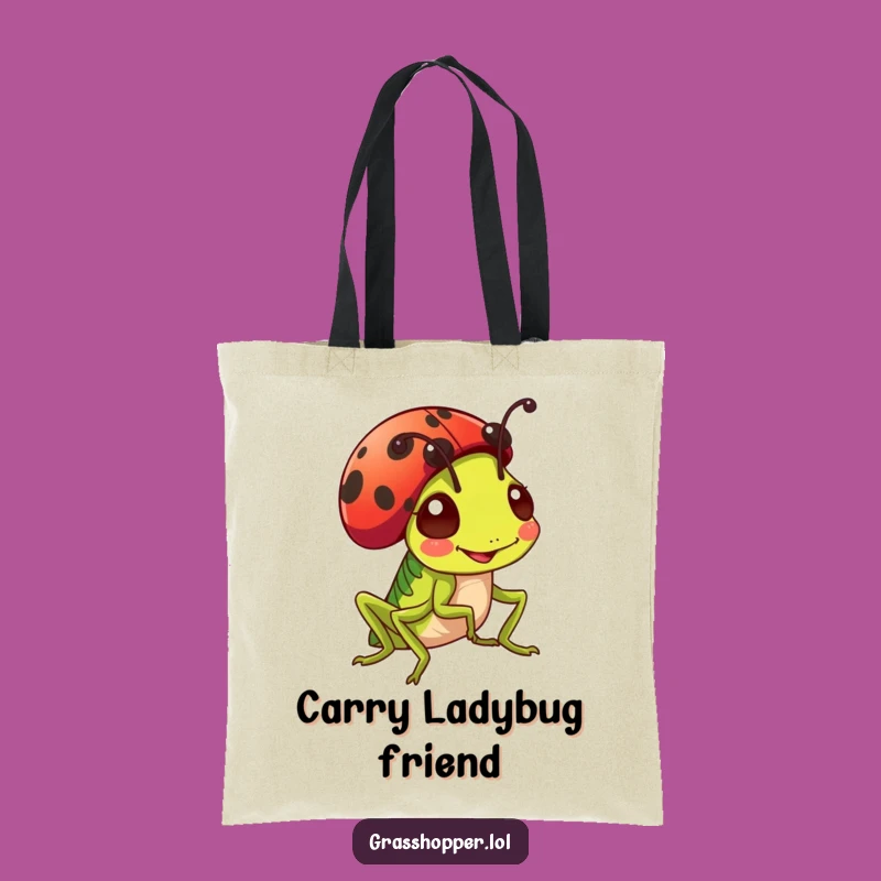 Funny Grasshopper Ladybug Hat Tote Bag - Stylish Accessory Gift