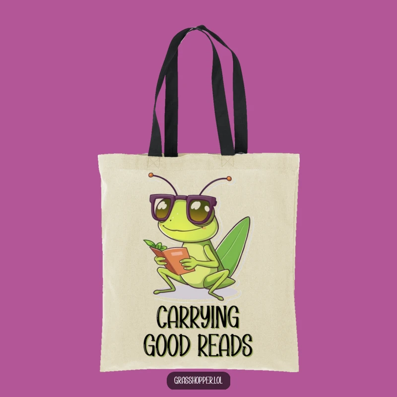 Funny Grasshopper Reader Tote Bag - Carry Your Knowledge with Style