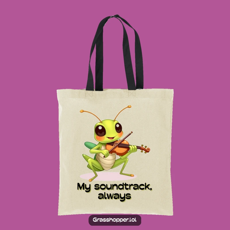 Funny Grasshopper Violin Tote Bag - Carry Your Tunes with Style