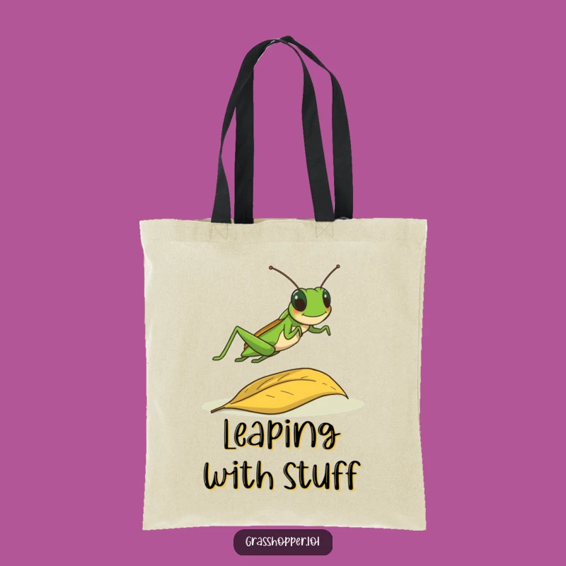 Funny Leaping Grasshopper Tote Bag - Outdoor Adventure Gift