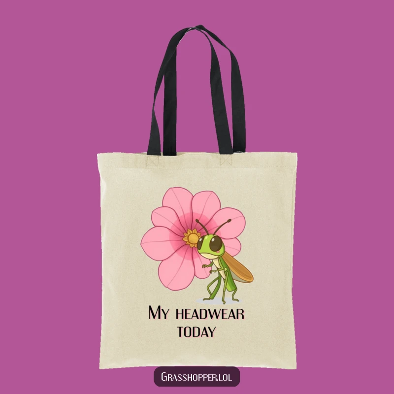 Funny Surprised Grasshopper Tote Bag: Petal Surprise Style, Perfect Gift