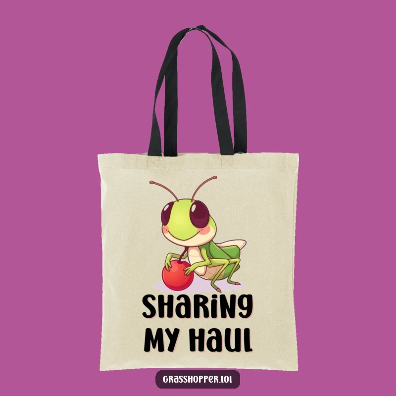 Funny Sharing Grasshopper Tote Bag: Kindness Style, Perfect Gift